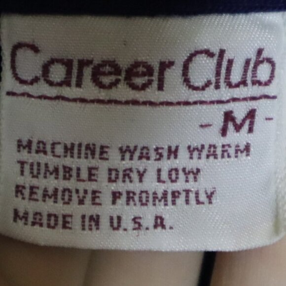 NAVY DRESS POLO M Career Club USA Vintage Office Work Shirt Classic Basic - Picture 5 of 7